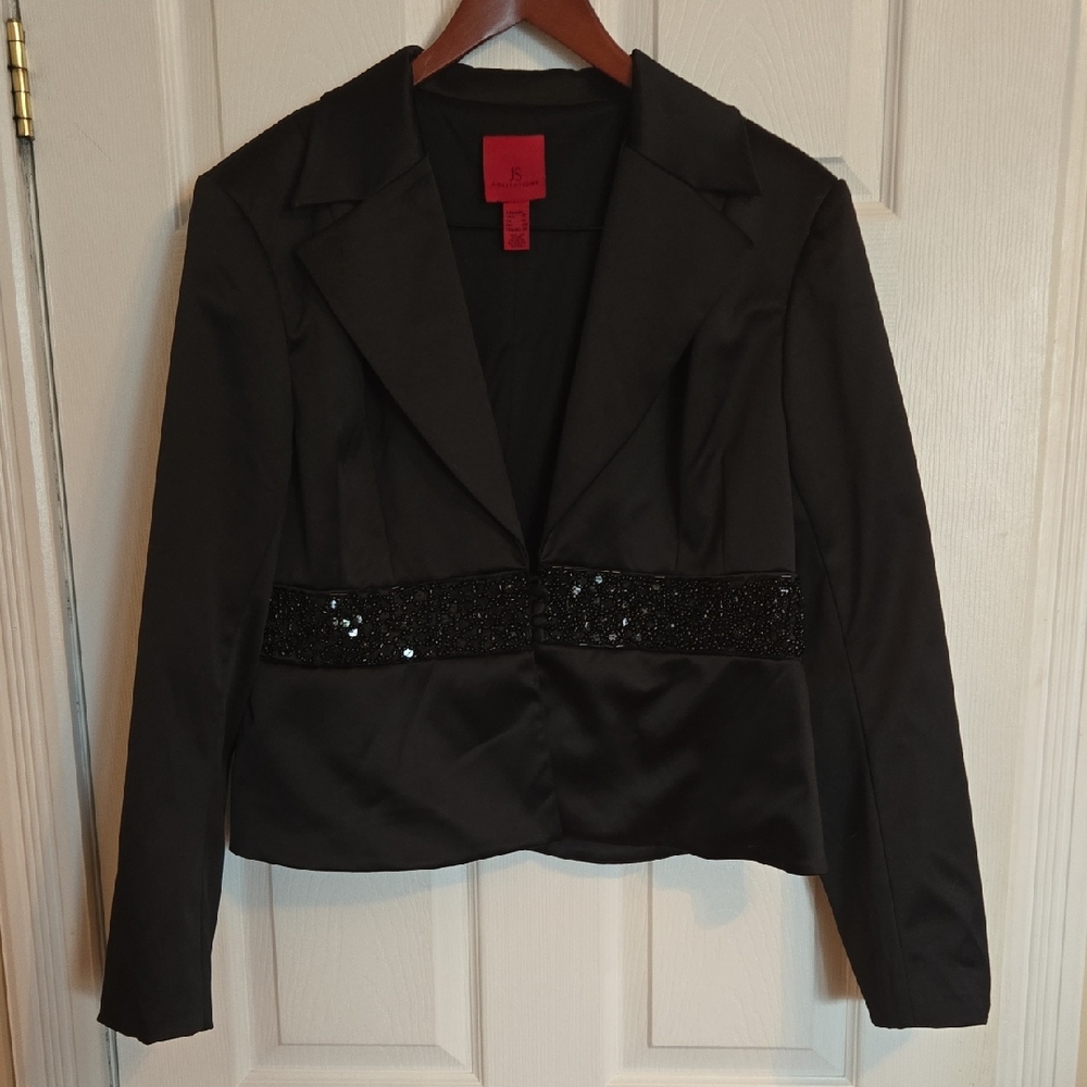 JS Collections Black Blazer with Sequin Accent